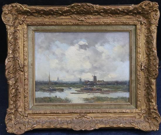 Willem Cornelis Rip (Dutch, 1856-1922) In de Zaanstreek 7.5 x 10in.